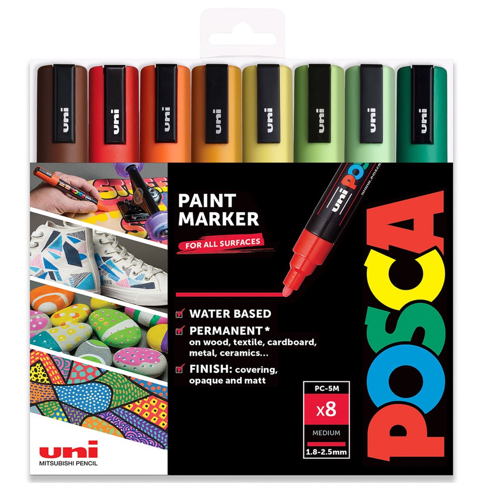 POSCA Paint Marker Gift Set Art Pens Waterproof Permanent Pen Metal Any