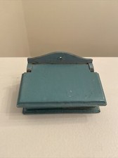 Antique German miniature doll house kitchen Blue wood Box