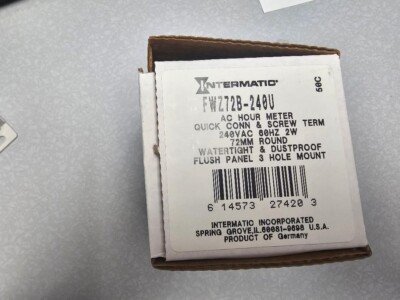 Intermatic FWZ72B-240U AC Hour Meter 240vac (New open)