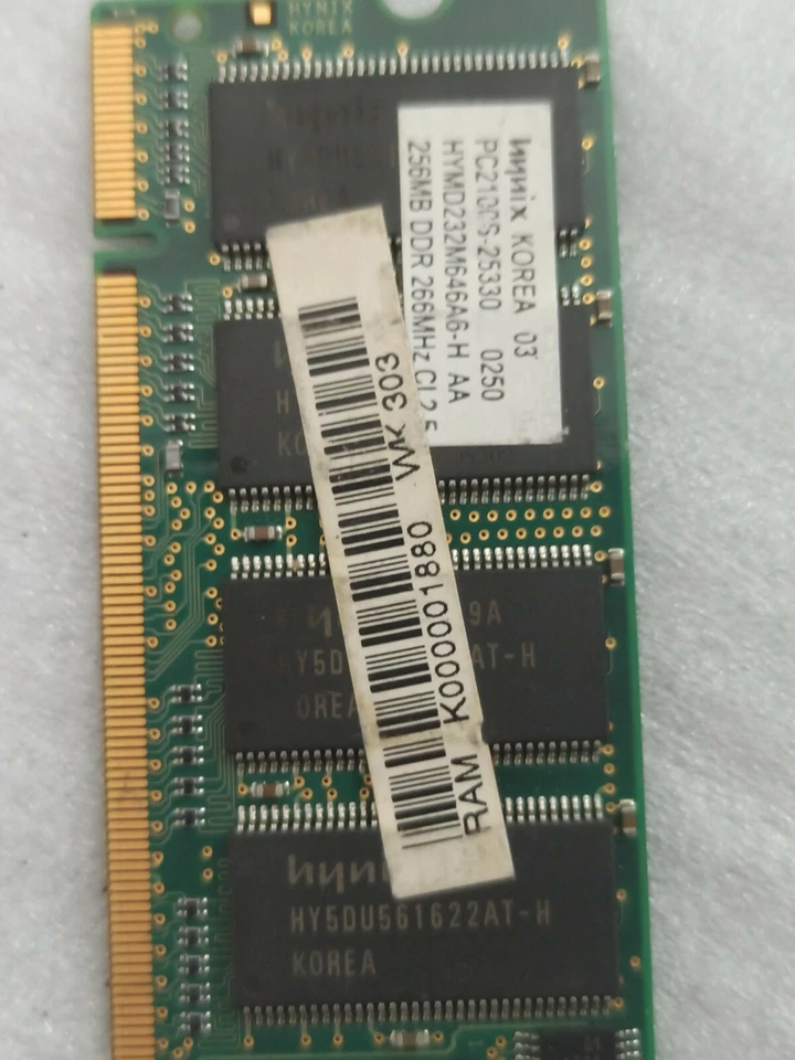 Hynix 256MB PC2100S-25330 HYMD232M646A6-H AA  DDR 266MHz CL25 - Image 3 of 4