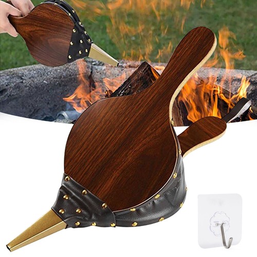 Fireplace Bellows Wooden Air Blower Cast Nozzle Hand Bellow Pump Fire