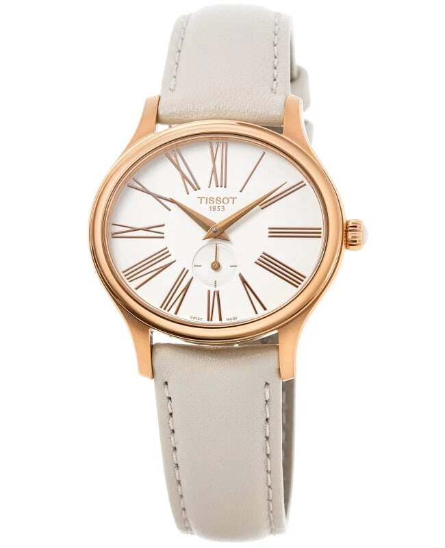 Tissot watch women's hot sale white leather strap