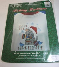 Candamar Designs Counted Cross Stitch Love Me Love My Cat Wearable 51051