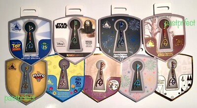 Disney Store Key Pin New on Card Special Edition Anniversary U Pick Flat Ship $5