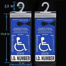 2x Handicap Parking Permit Placard Protector Cover Hanger Car Holder Hang Sleeve