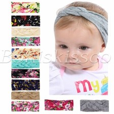 Newborn Baby Toddlers Floral Chinese Knot Hats Turban Cap Headbands Headwrap Set