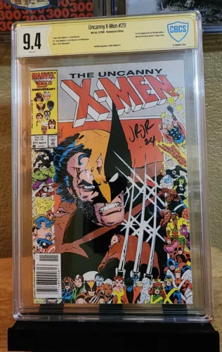 Uncanny X-Men #211 CBCS 9.4  Signed: John Romita Jr. Newsstand Ed  24-462BF2-003