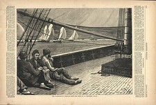 DE COLECCIÓN XILOGRAFÍA - CARRERA DE YATES - RÍO TÁMESIS - IMPRESIÓN - HARPER'S SEMANAL - 1872