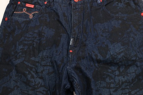 Vintage LRG Mens 38x34 Distressed Abstract Baggy Loose Wide Leg Denim Jeans - Picture 5 of 14