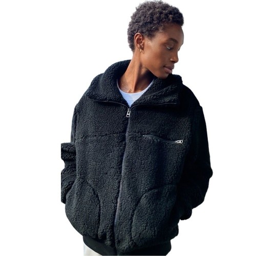 Wilfred Free Black Teddy Bear Jacket Size Medium
