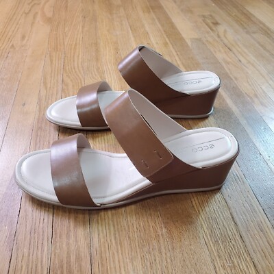 ECCO Shape 35 Wedge Sandal 2 Strap Leather US 9-9.5 EU 40 NEW NWOB