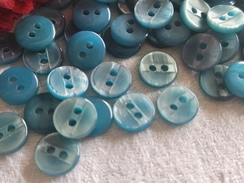 Lot De 36 Boutons Vintage Vert Nacré - Trou De 1,5 Cm - Réf. 2912 - Origine France