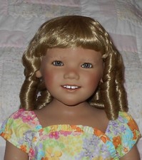 WEE 3 PRINCESS Doll Wig SIZE 14-15.5 BLONDE Sausage Curls Bangs A NWT