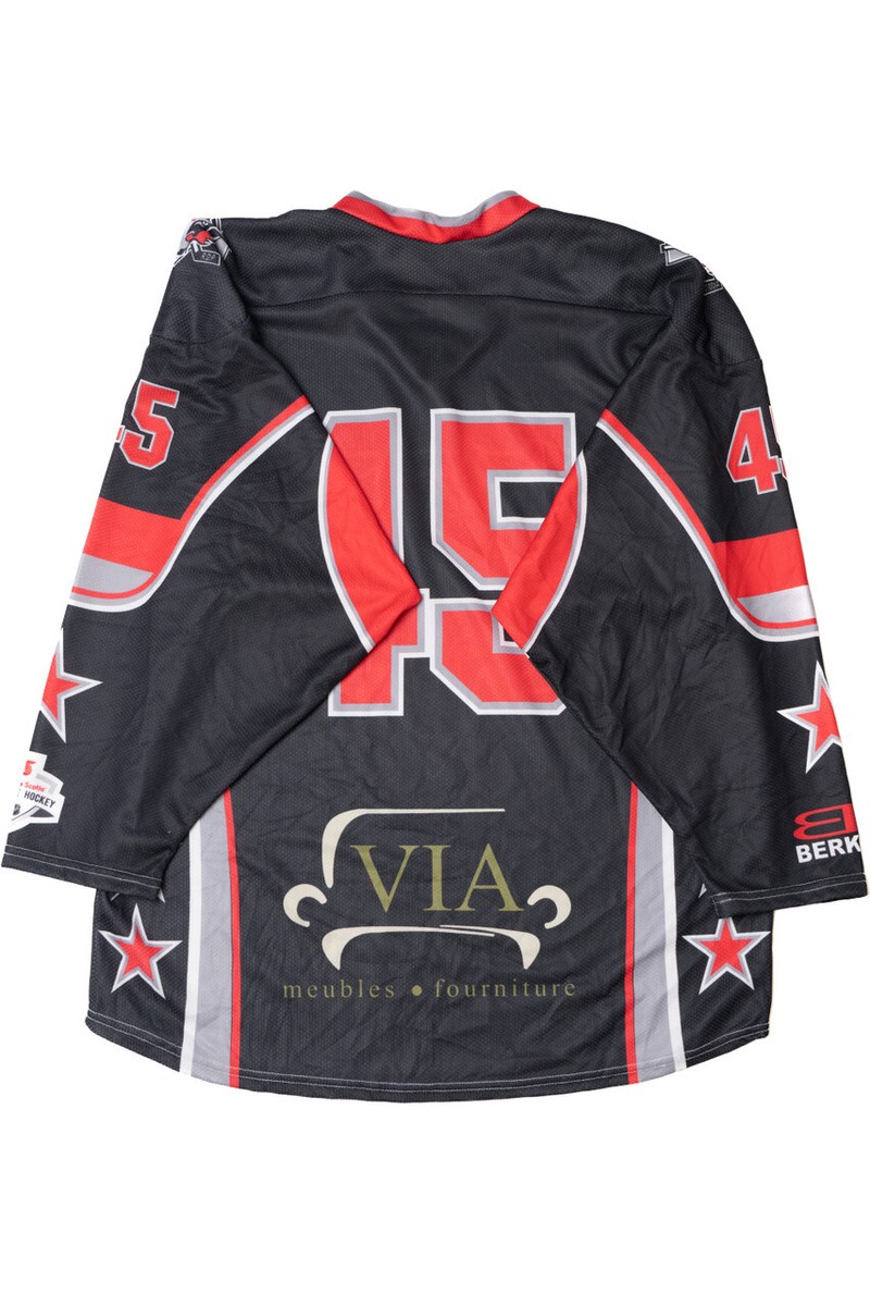 Vintage St-Donat R.D.P. 45 Hockey Jersey XX-Large Dark Gray Stars View 2