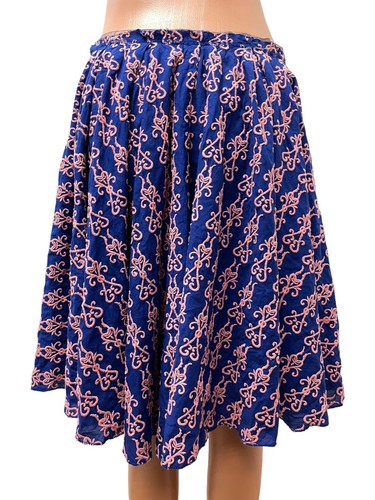 Odd Molly Size 1 - S Women's Skirt Blue Pink Embroidered Midi Calf Length - Picture 5 of 9