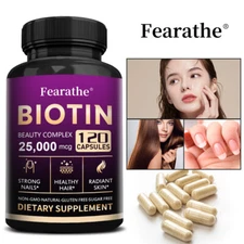 Biotin Capsules 25,000mcg - Max Strength, Supports Healthy Hair, Skin, Nails