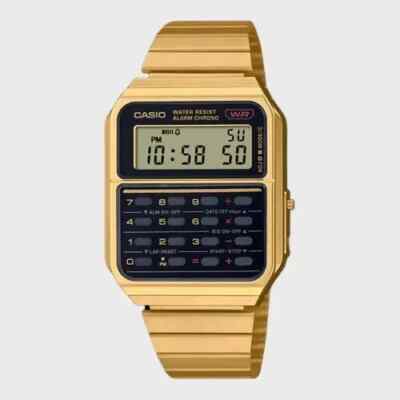 Casio CA-500WEG-1A | Gold Edelstahl Quarz Digital Unisex Uhr mit Calcu