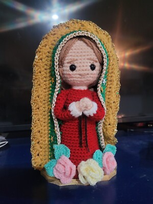 Virgen De Guadalupe  Stuffed Crochet Doll Plush 12in Toy Figure