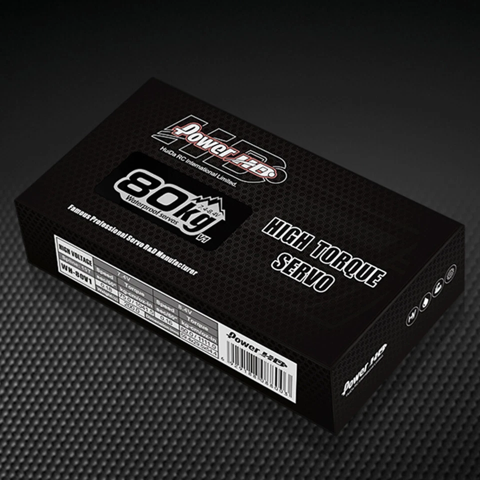 POWER HD WH-80V1 80KG High Torque 1111.0 oz / 0.16 Steel Gear 1/5th-1/6th Servo - Image 3 of 4