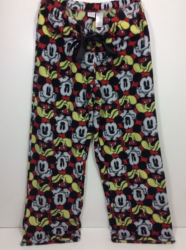 Disney Mickey Mouse Fleece Sleepwear Lounge Pajama Set Top Sz M Bottoms Sz L - Picture 7 of 11