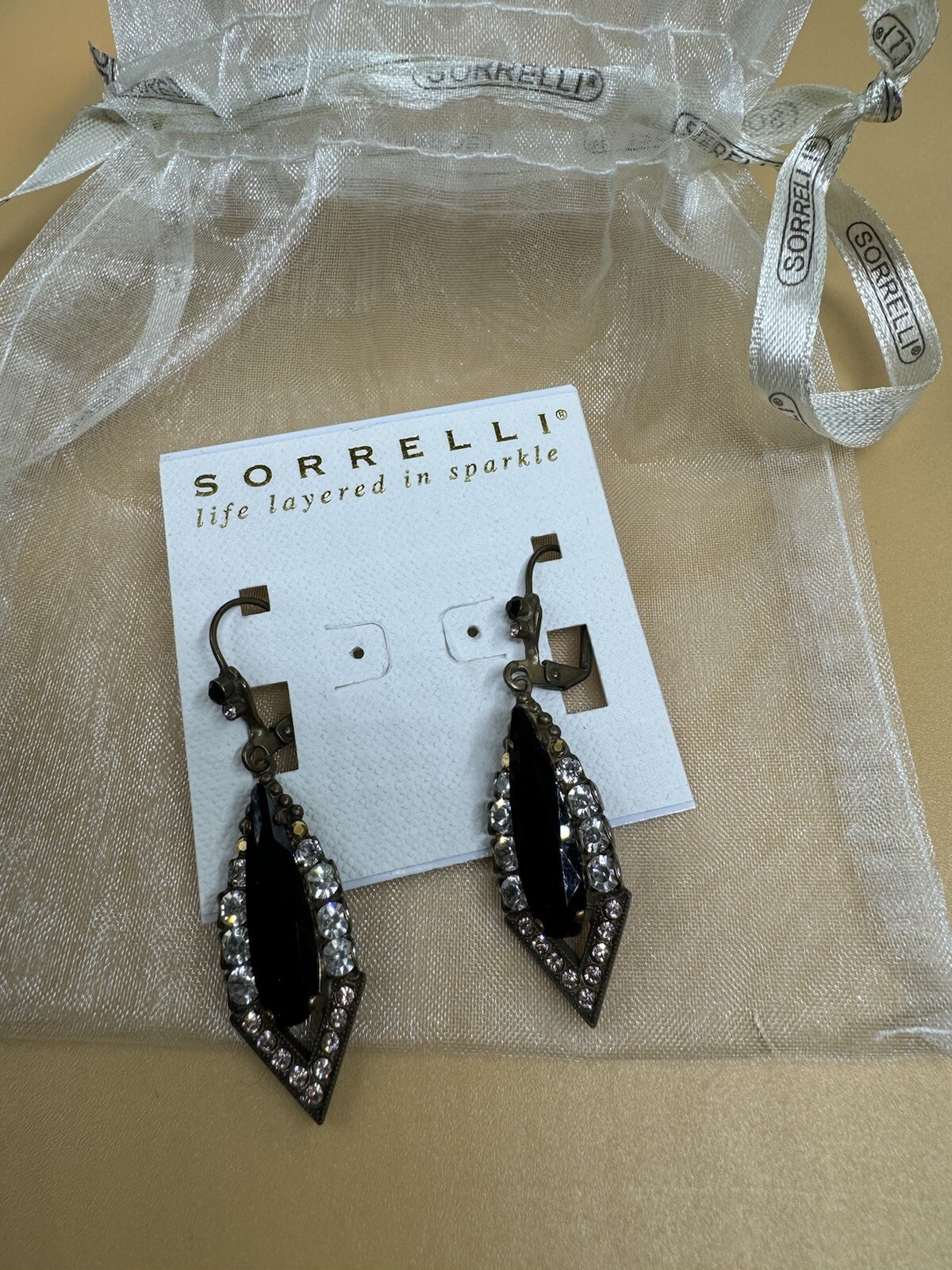 Sorrelli Signed Black Fringe Dramatic Earrings in… - image 3