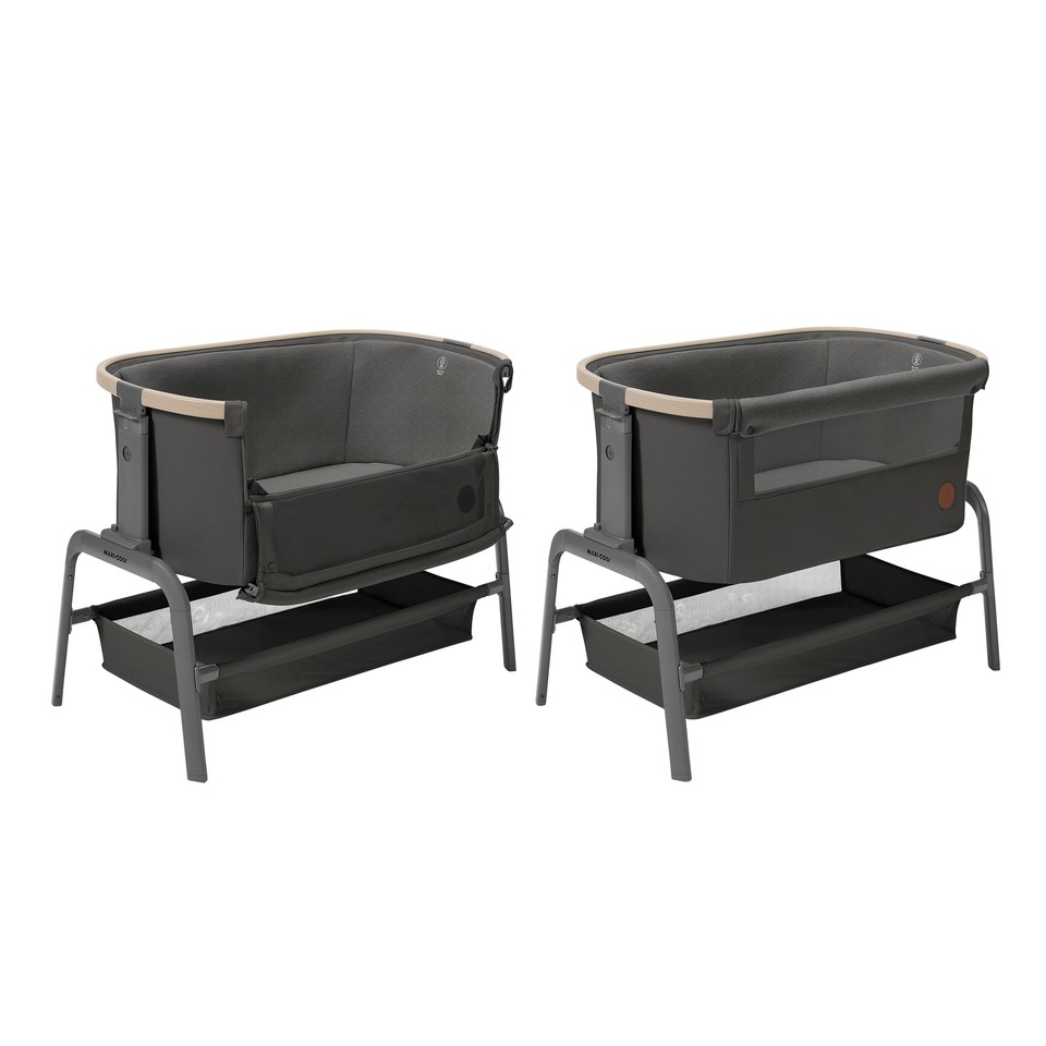 MaxiCosi Iora Next To Me Crib Bedside CoSleeper Cot RRP£200 Graphite