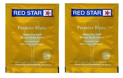 Red Star Premier Blanc Wine Yeast, 5g - 2 pack