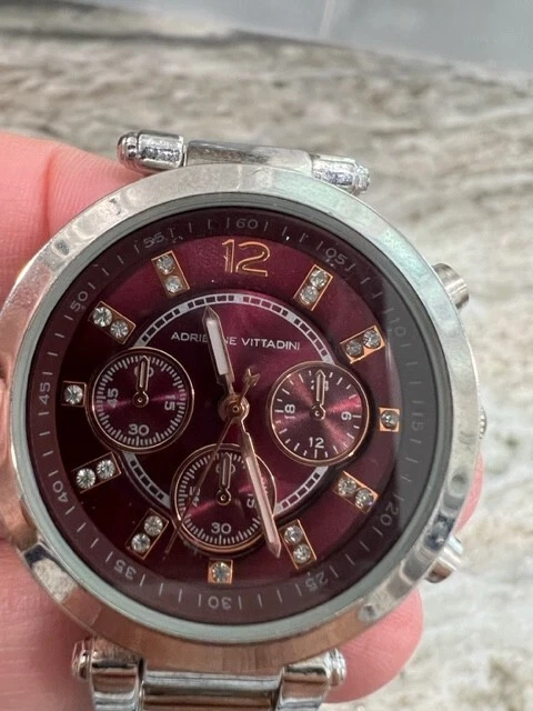 Adrienne Vittadini Reloj Hombre Correa Inoxidable Resistente al Agua AD9513 Cuarzo Foto 3 de 4