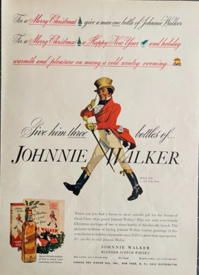 1937 Johnnie Walker Print Ad Blended Scotch Whiskey Distillery Alcohol Ephemera