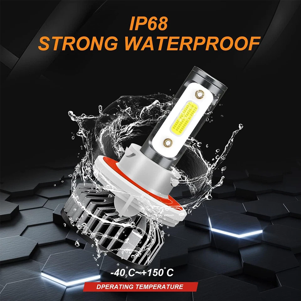 For Dodge Challenger 2009-2014 - 2PC H13 LED Headlight Kit Bulb High/low Beam F2 Foto 3 de 4