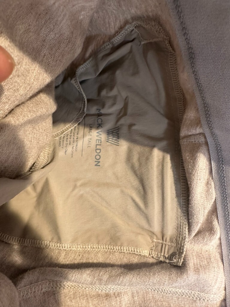 Mack Weldon Pants Mens Large Tall Tan Ace Joggers Tapered Sweatpants Stretch