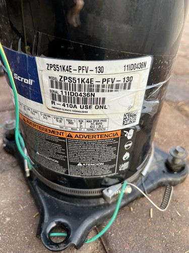 COPELAND SCROLL COMPRESSOR model  ZPS51K4E - PFV -130 year 2011 -  220v 2 stage 