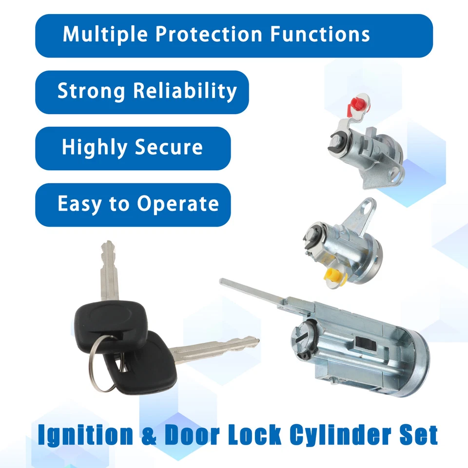 Juego de cilindros de encendido y cerradura de puerta para Toyota Corolla 1993 1994 1995 1996 1997 Foto 3 de 4