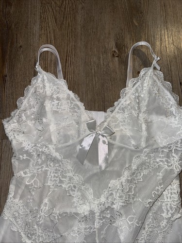OH LA' LA CHERI Sexy Size 1X/2X Mesh & Lace Babydoll Nightie & G String Panties - Picture 2 of 6
