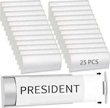 25 Pcs Aluminum Office Name Plate Holder for Door Wall Mount 8'' X 3'' Business