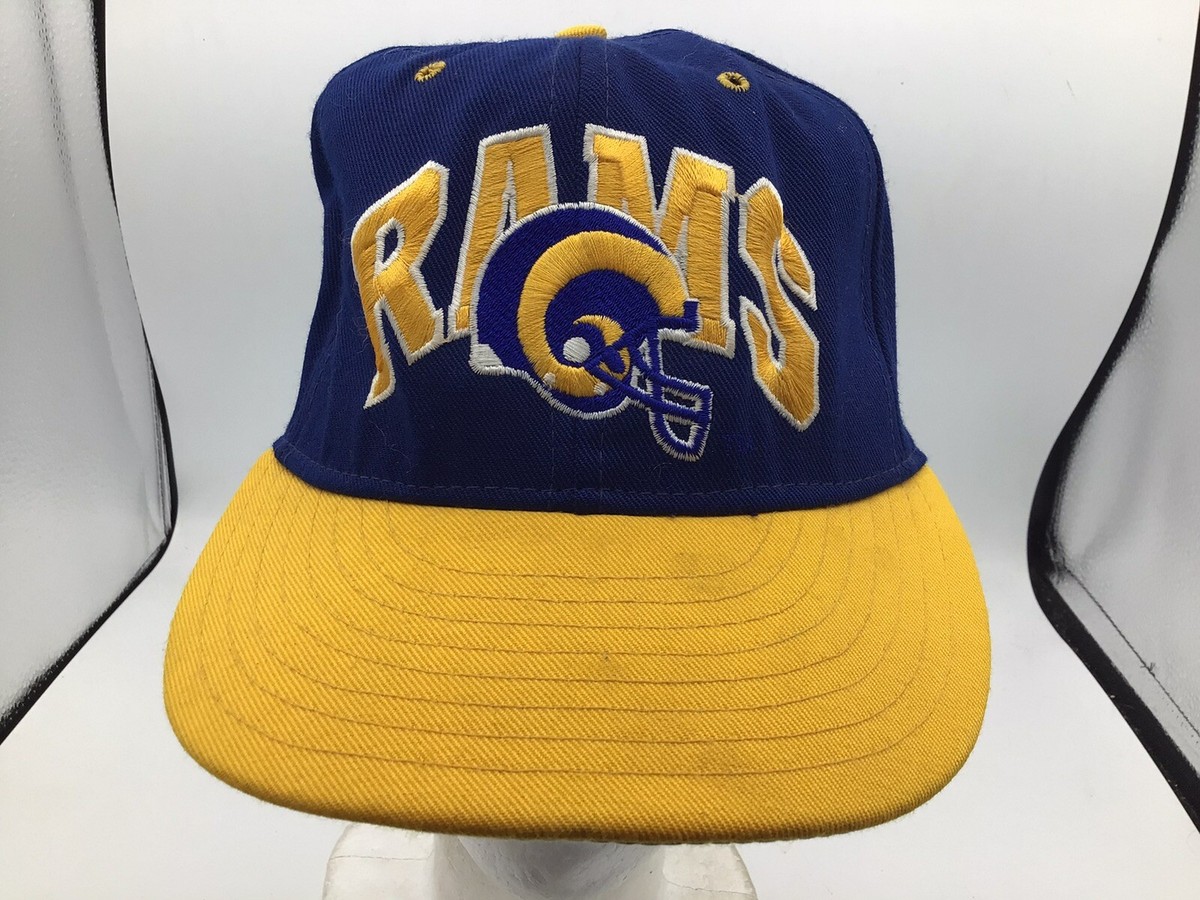 Vintage LA Los Angeles Rams Double Logo Hat Cap 90s NFL Helmet Sz
