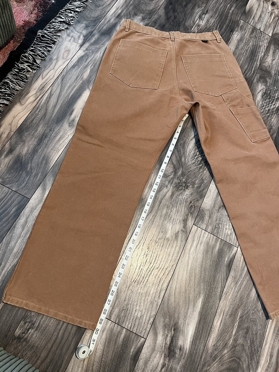 Vintage 90s Stussy Wk Workwear Carpenter Gear Canvas Tan Brown