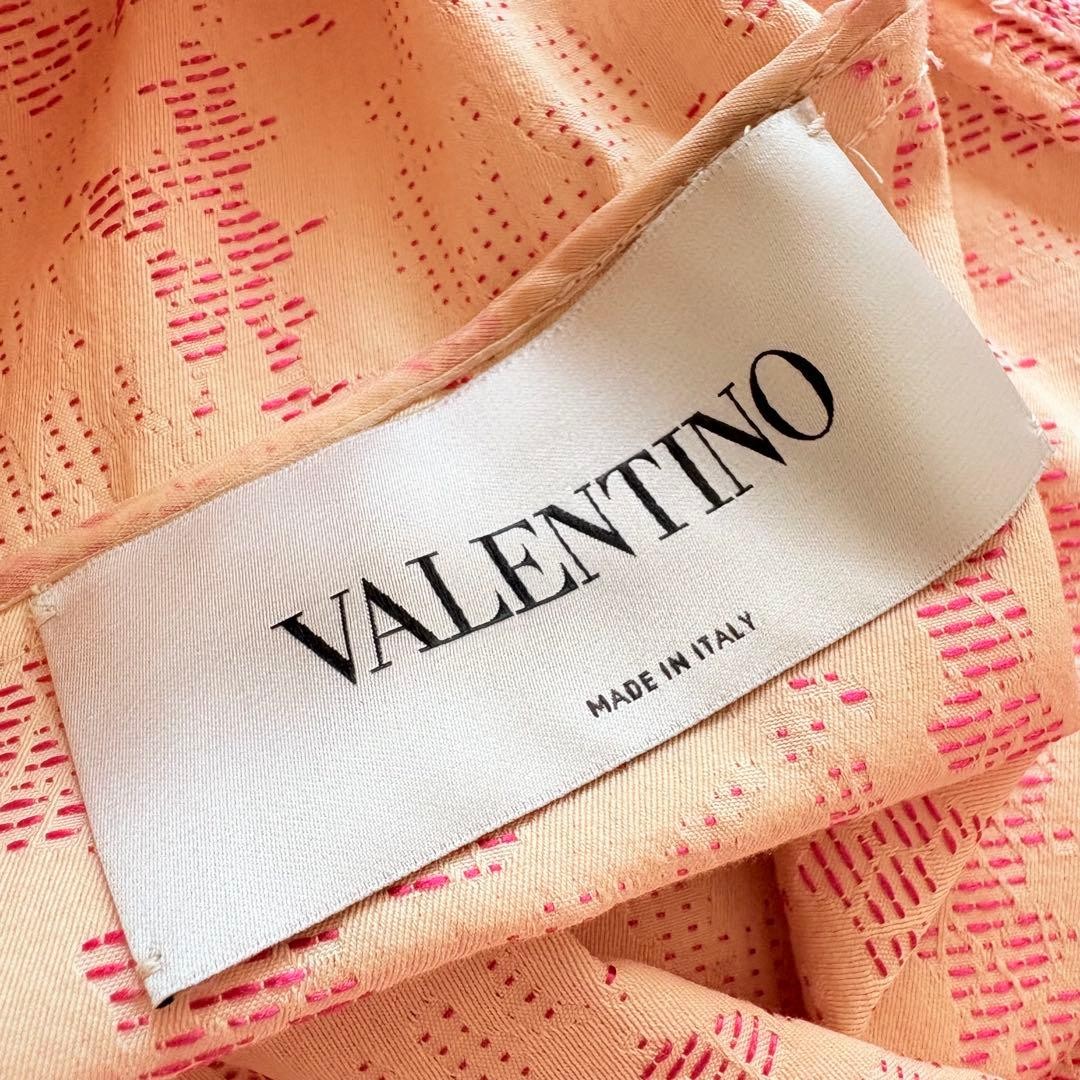 VALENTINO Floral Jacquard Dress Pink Size XL Elegant Designer Belted From Japan thumbnail 10