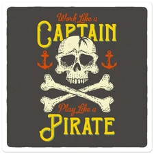 Work Like A Captain - Vinyl Decal Sticker - Car Window Laptop - ebn9544