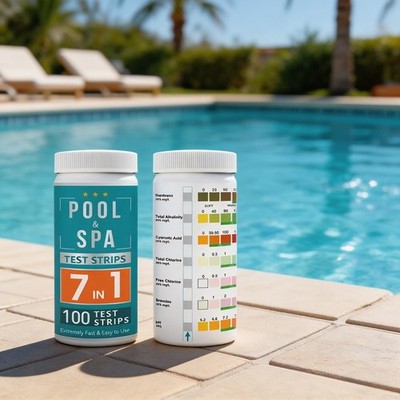 7 in 1 Pool und Spa für teststreifen 200 Stück für Brom pH Härte CYA Test