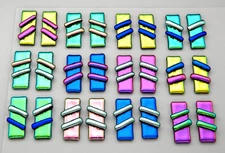 MATCHING PAIR Lot 24 pcs EARRINGS HANDMADE DICHROIC FUSED GLASS (F7) CABOCHONS
