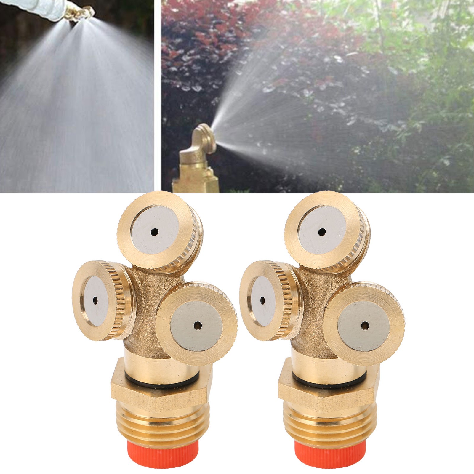 2PCS G1/2 High Pressure Spray Sprinkler 3 Hole Irrigation Nozzle Head With