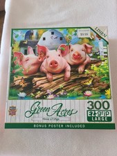 Green Acres Three Li'l Pigs 300 Piece EZ Grip Large Jigsaw Puzzle Linen