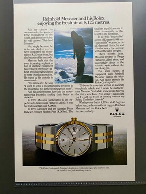Rolex Oysterquartz Datejust Reinhold Messner 1981 Vintage Ad Werbung Reklame
