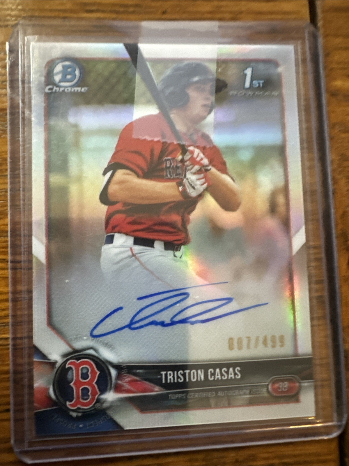2018 Bowman Chrome Draft Triston Casas Refractor /499 1st Prospect Auto Red Sox