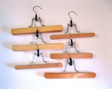 6 Wooden Pants Skirt Clothes Hangers 11, 10 and 9 inch