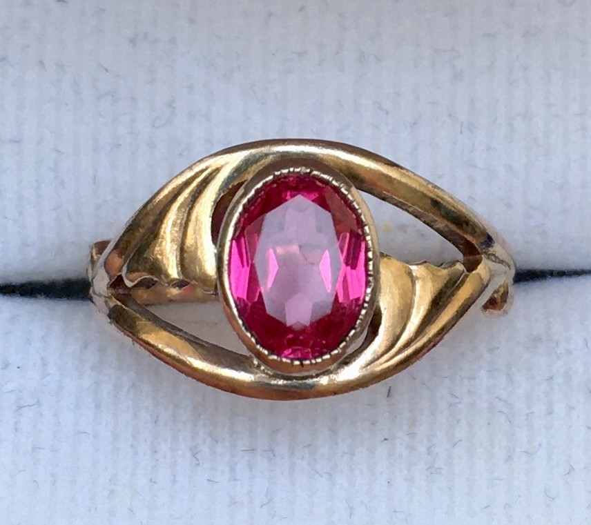 Ring №73 Vintage Soviet Red Ruby Ring Silver Ring… - image 20