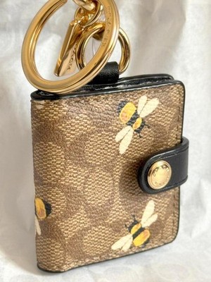 Coach Signature Bee Picture Photo Frame Key Chain Bag Purse Charm