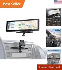 Tool-Free Adjustable CD Slot Mount for 7-10" CarPlay Displays - Elegant Black