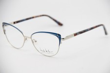 NEW NICOLE MILLER YOURFIT GRATTAN C03 BLUE SILVER AUTHENTIC EYEGLASSES 57-16